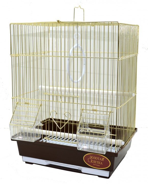 Клітка для птахів золото квадрат, 30х23х39см